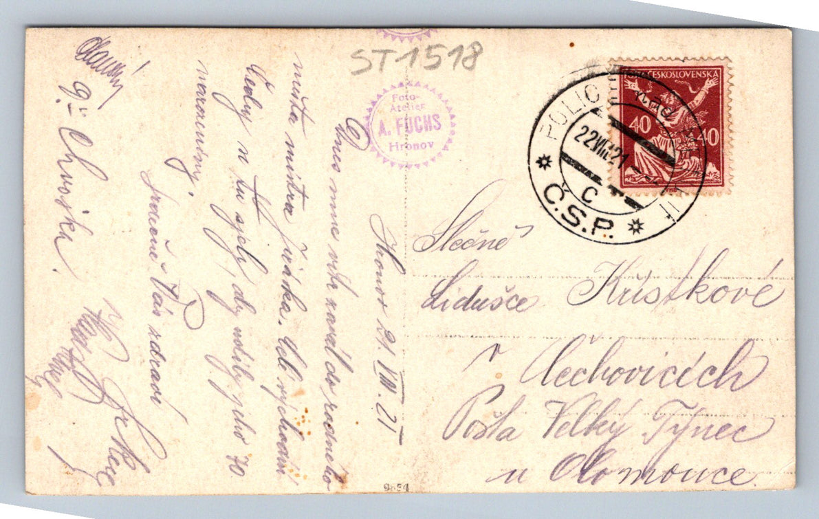Pohlednice POLICE NAD METUJÍ ALOIS JIRÁSEK (ST1518)