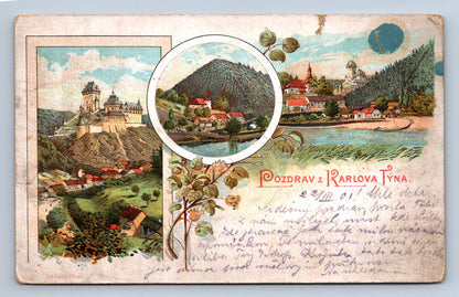 Pohlednice POZDRAV Z KARLOVA TÝNA - KOLÁŽ (ST1535)