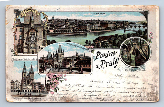 Pohlednice POZDRAV Z PRAHY - KOLÁŽ (ST1554)