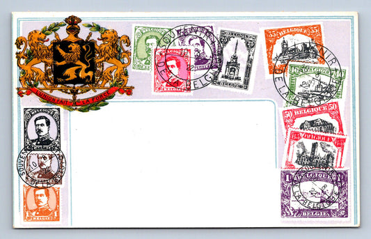 Pohlednice SOUVENIR DE LA BELGIOU známky (ST1569)