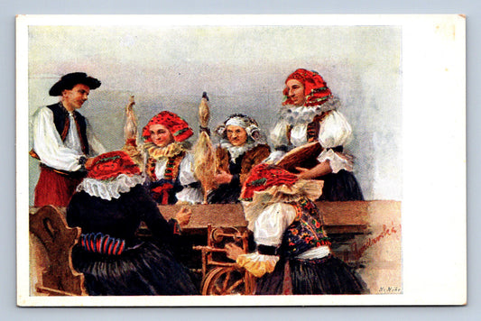 Pohlednice NÁRODNÍ TYPY LIDOVÉ HANÁCI ORIGINÁLU M. GARDAVSKÉ (ST1633)
