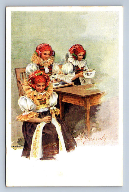 Pohlednice NÁRODNÍ TYPY LIDOVÉ HANÁCI ORIGINÁLU M. GARDAVSKÉ(ST1637)