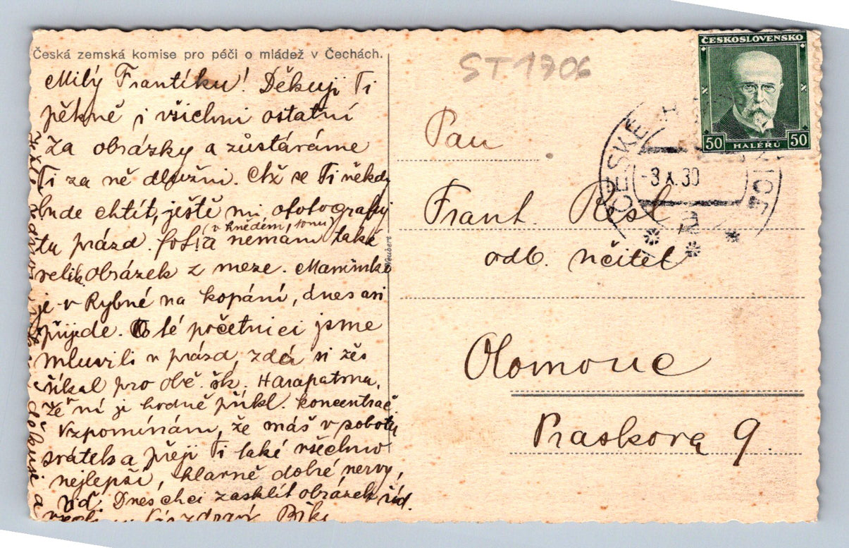 Pohlednice ČESKÁ ZEMSKÁ KOMISE PRO PÉČI O MLÁDEŽ V ČECHÁCH (ST1706)