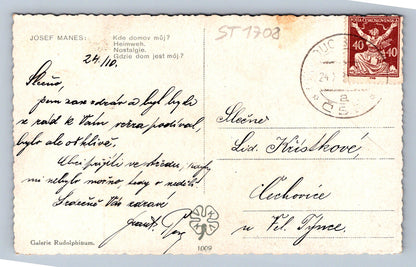 Pohlednice JOSEF MÁNES - KDE DOMOV MŮJ (ST1708)