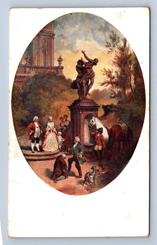 Pohlednice JOSEF MÁNES - UVÍTÁNÍ HOSTA NA ZÁMKU (ST1709)