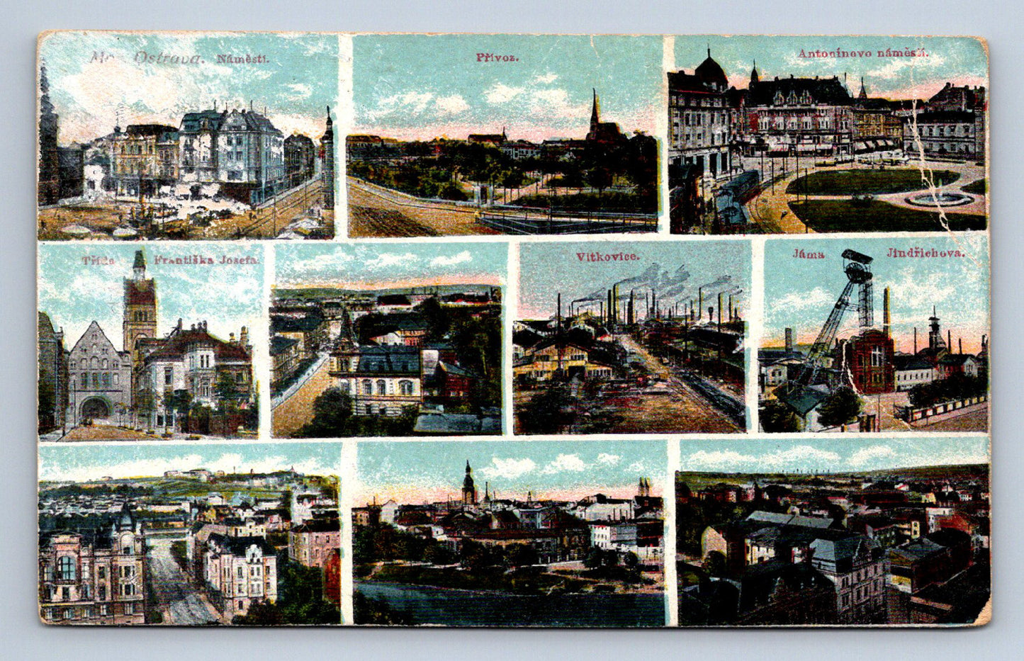 Pohlednice VÍTKOVICE, PŘÍVOZ, MORAVSKÁ OSTRAVA - KOLÁŽ (ST1789)