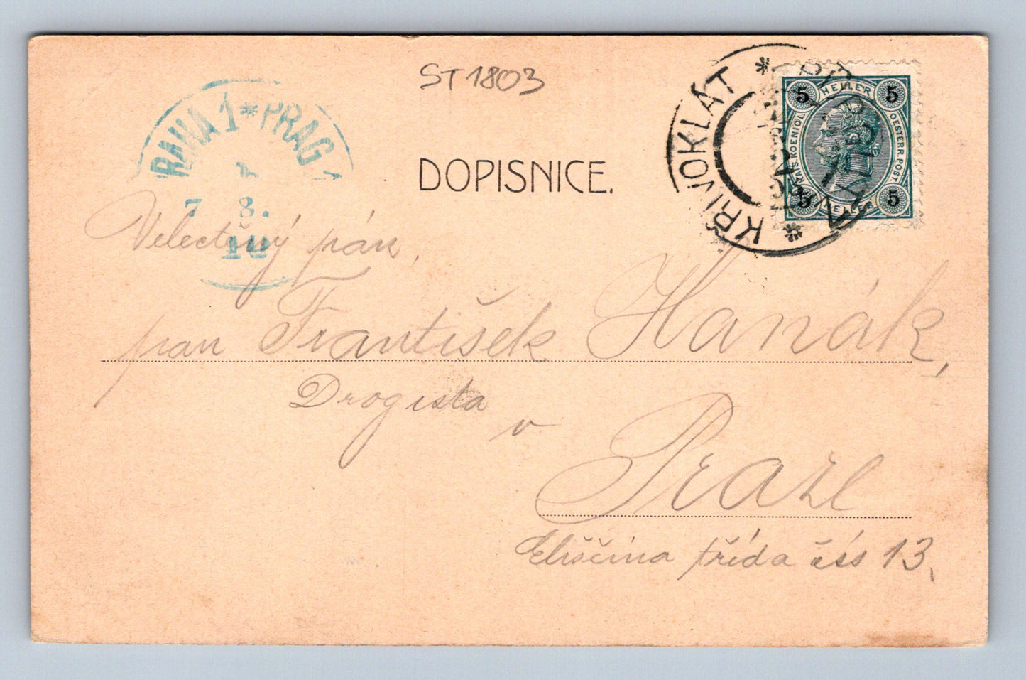 Pohlednice POZDRAV Z KŘIVOKLÁTU (ST1803)
