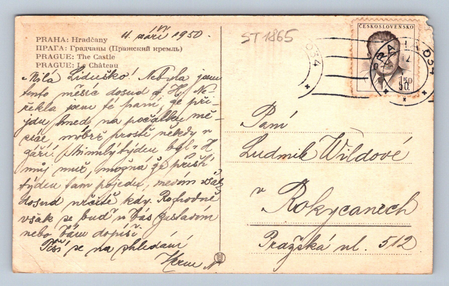 Pohlednice PRAHA (ST1865)