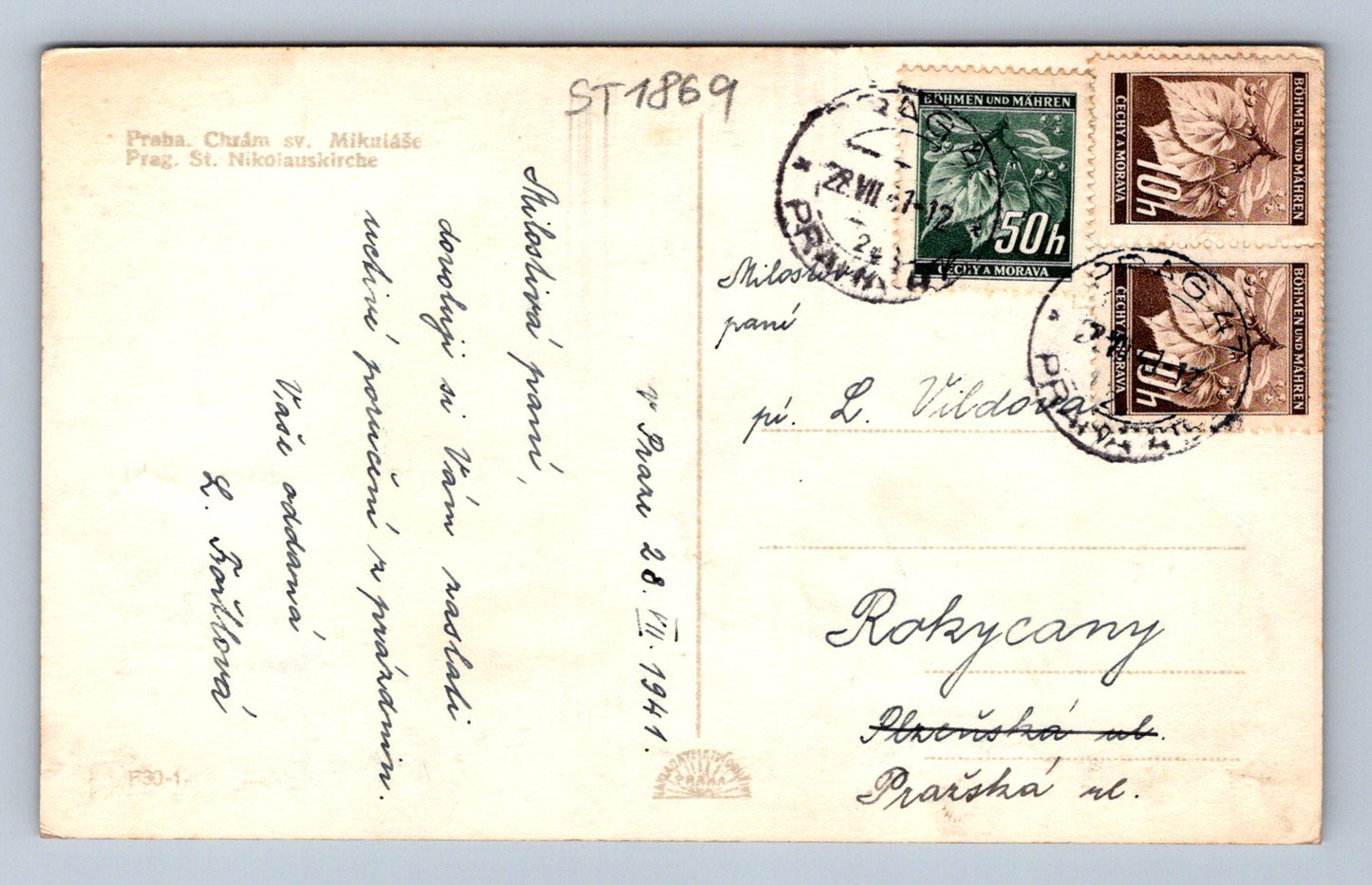 Pohlednice PRAHA (ST1869)