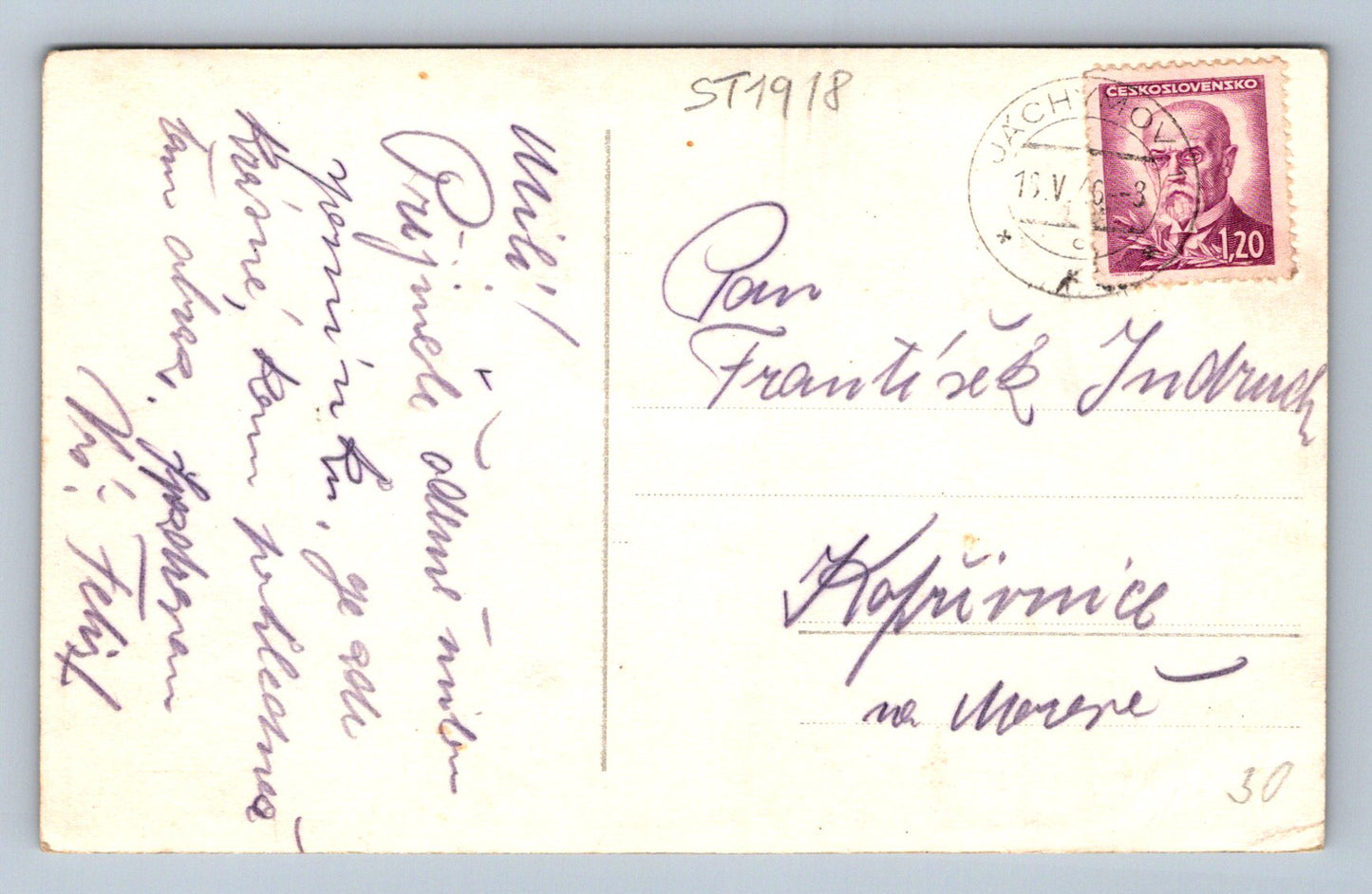 Pohlednice RADIUM PALCE HOTEL - JÁCHYMOV (ST1918)