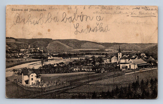 Pohlednice SÁZAVA OD JIHOZÁPADU (ST1930)