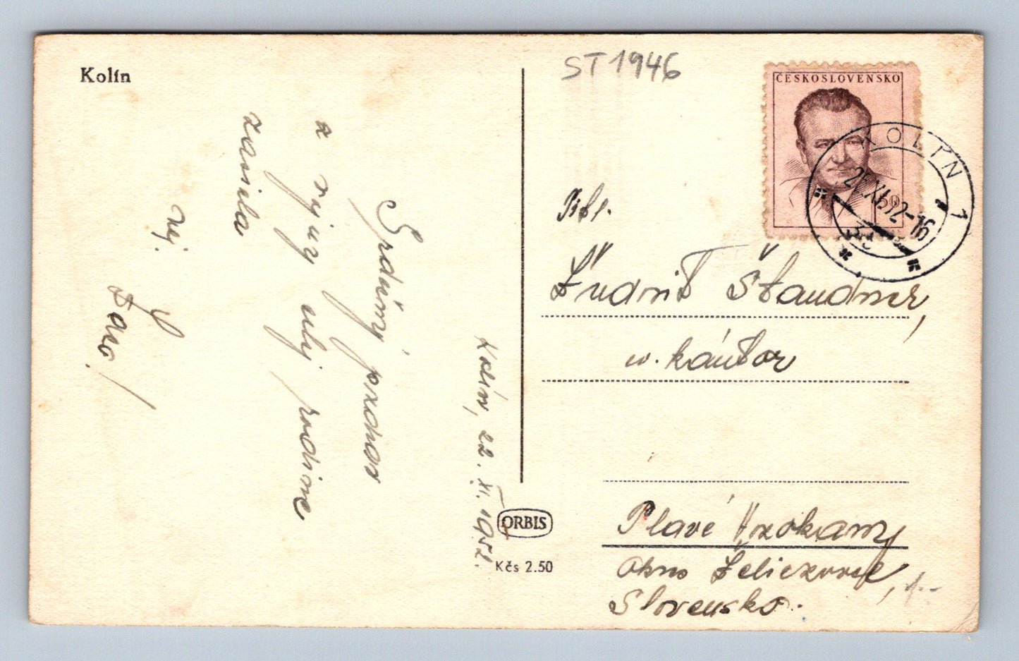 Pohlednice KOLÍN (ST1946)
