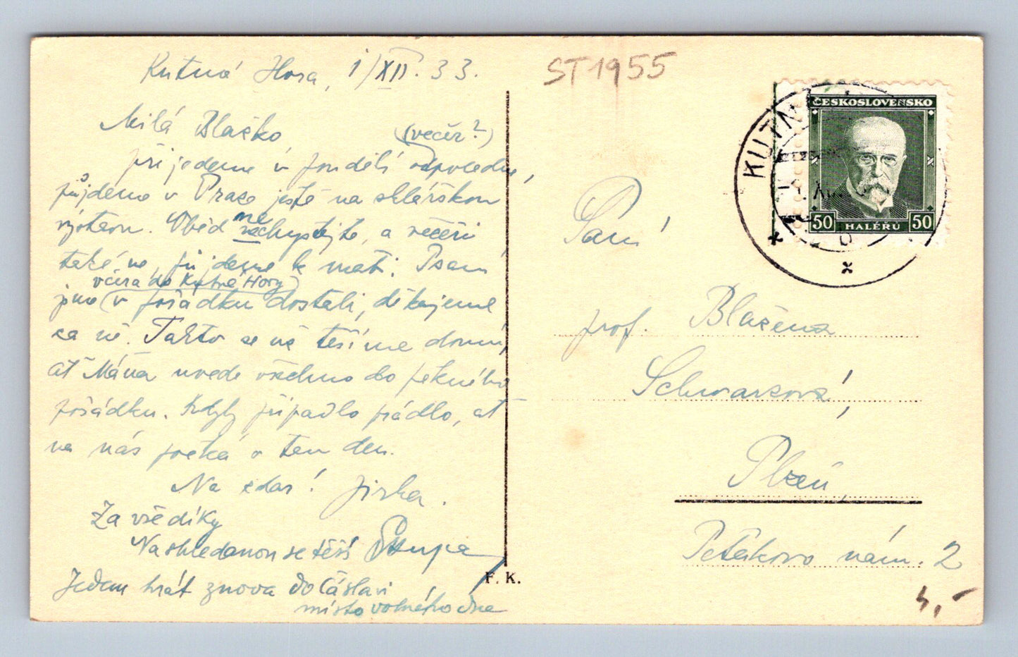 Pohlednice KUTNÁ HORA (ST1955)