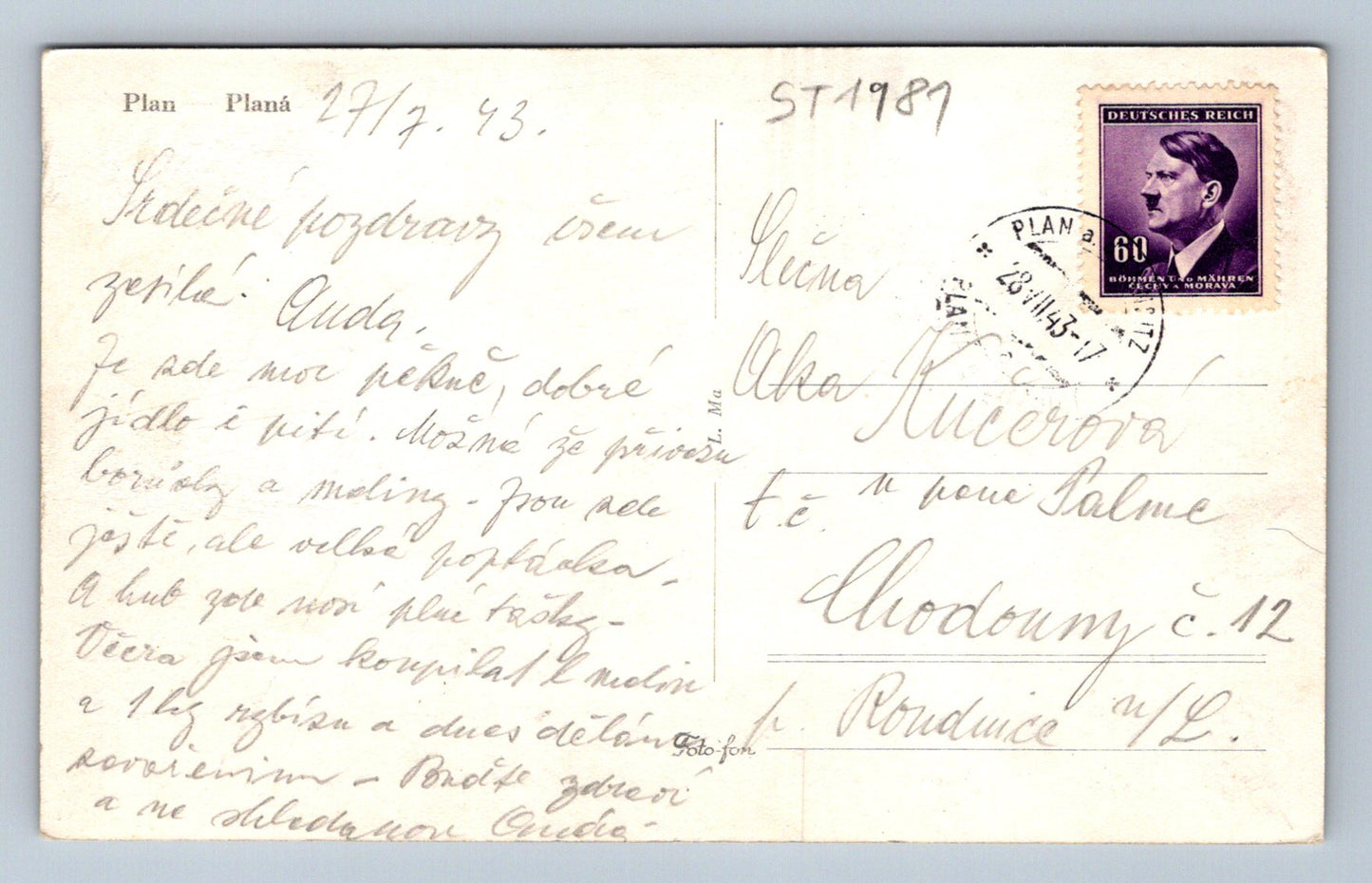 Pohlednice PLANÁ (ST1981)