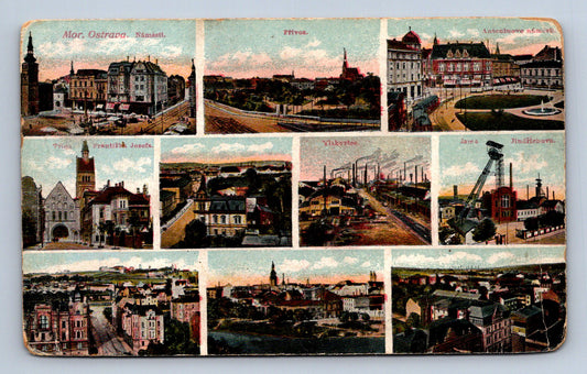 Pohlednice MORAVSKÁ OSTRAVA - BAREVNÁ KOLÁŽ (ST2044)