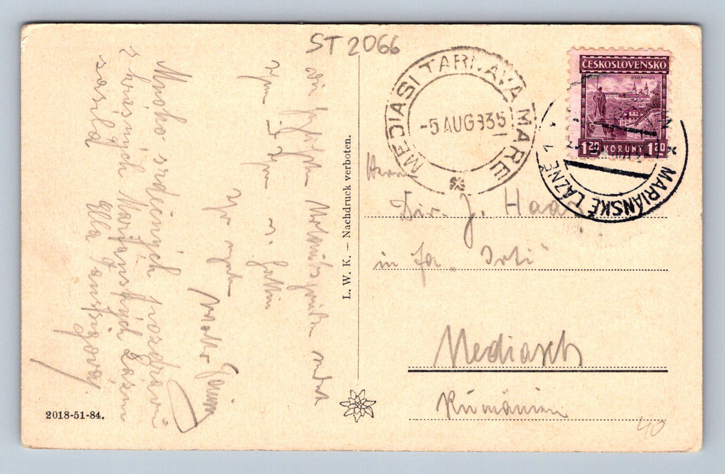 Pohlednice MARIÁNSKÉ LÁZNĚ (ST2066)