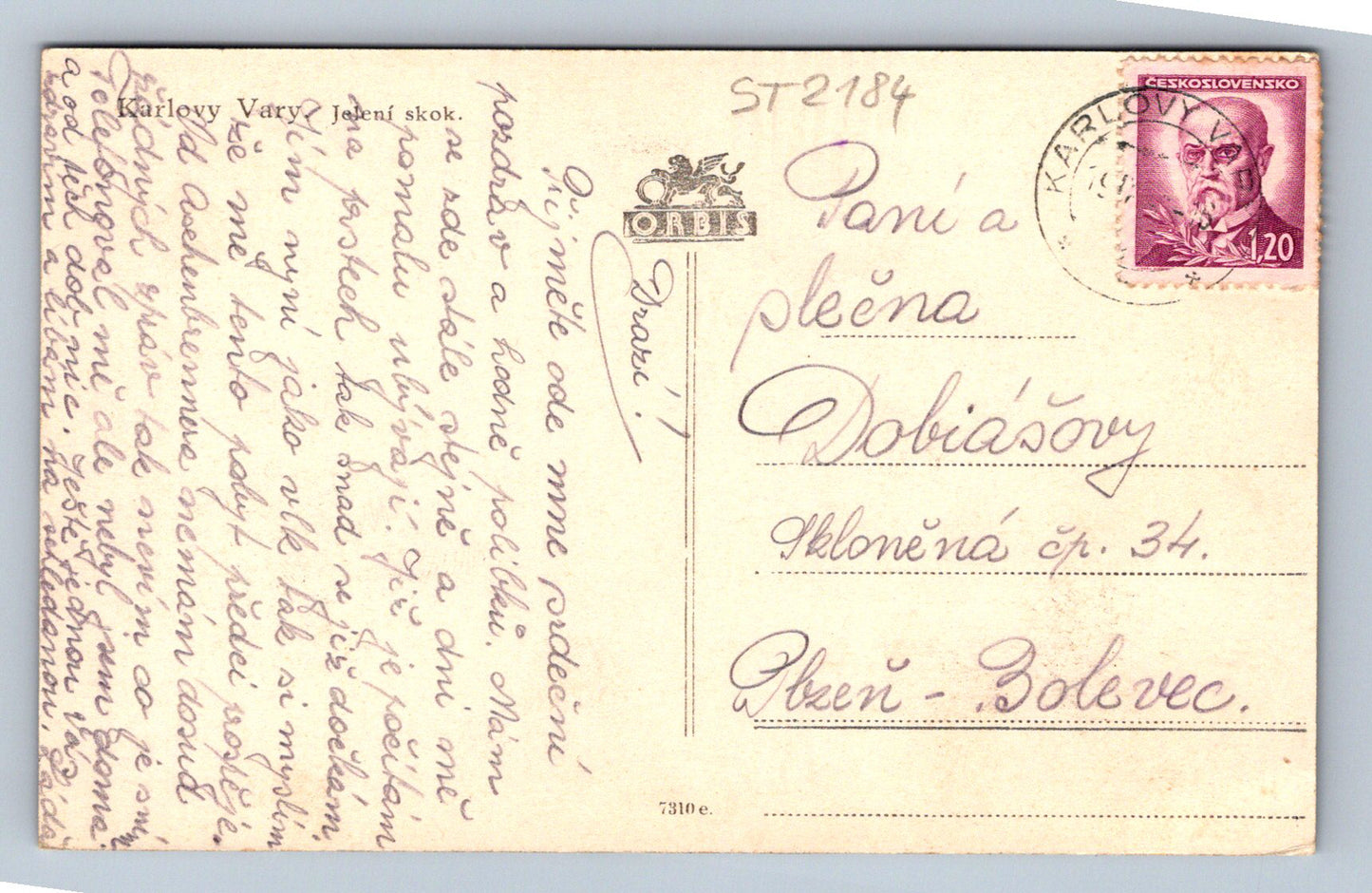 Pohlednice KARLOVY VARY (ST2184)