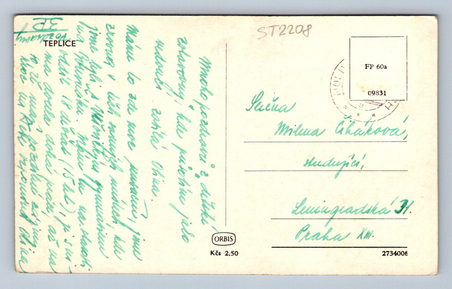 Pohlednice TEPLICE (ST2208)