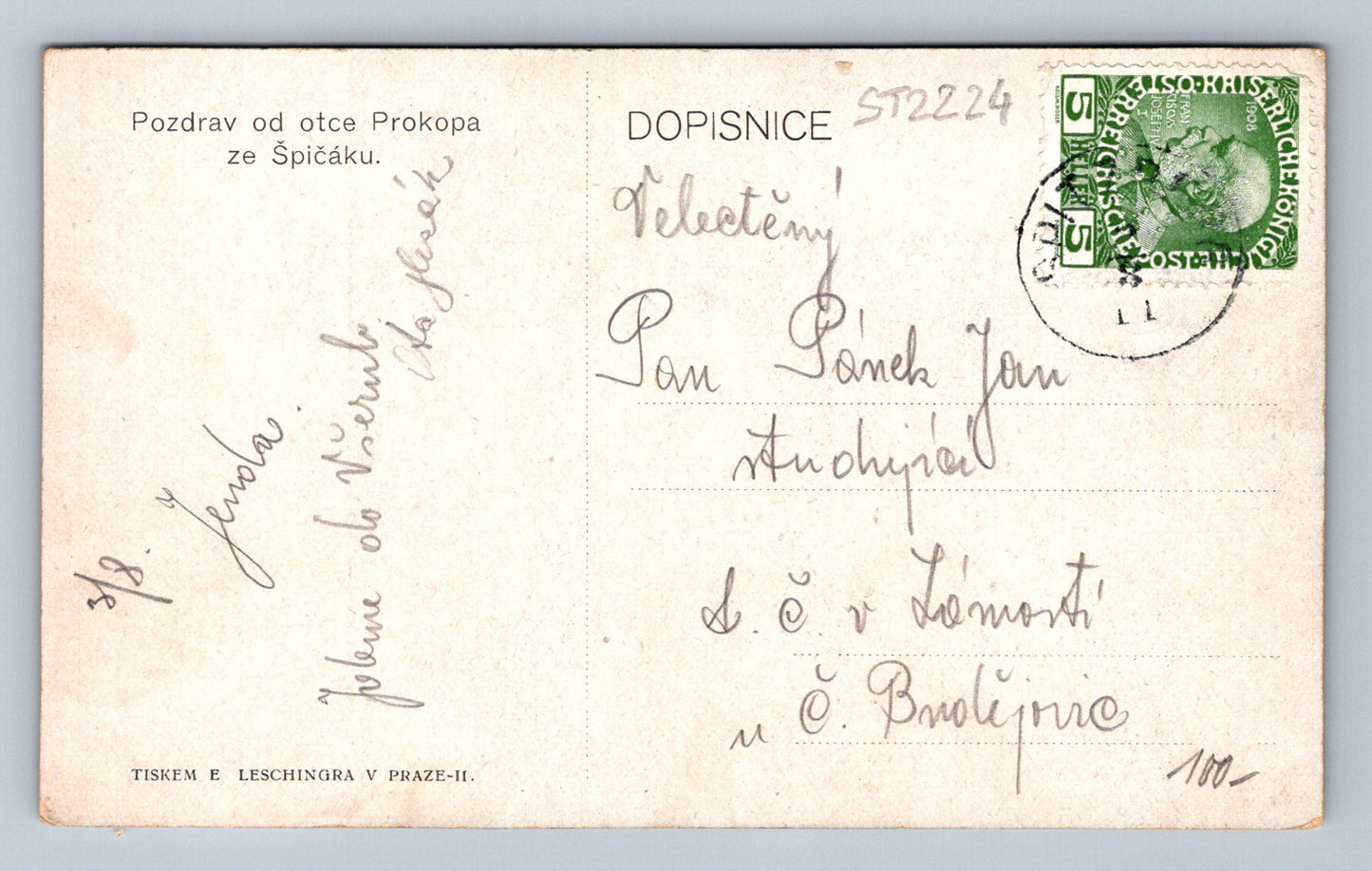 Pohlednice NA JIZERNÍ STĚNĚ (ST2224)