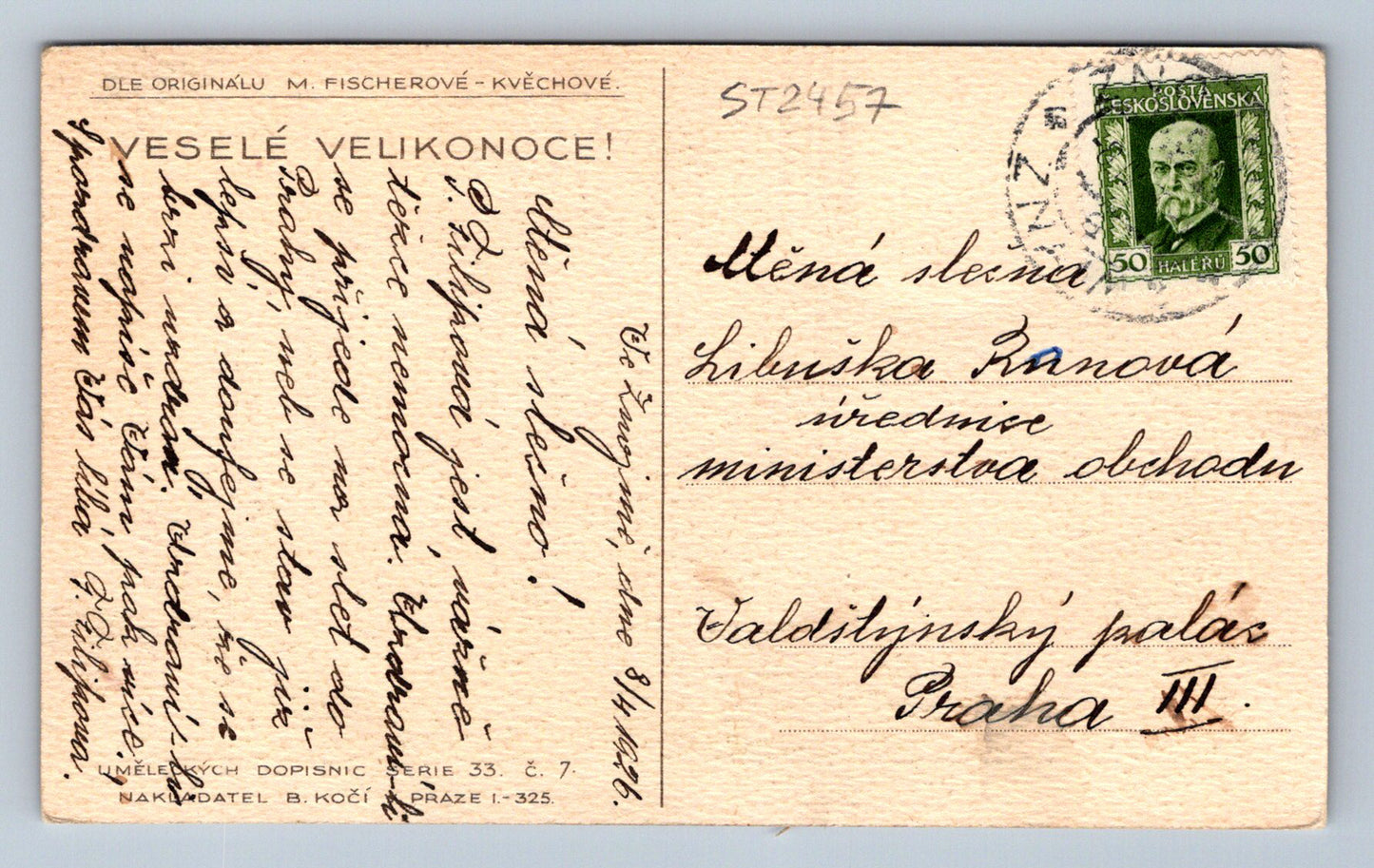 Pohlednice VESELÉ VELIKONOCE (ST2457)