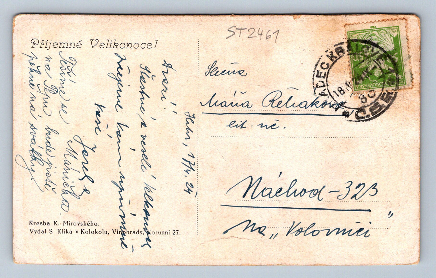 Pohlednice VESELÉ VELIKONOCE (ST2461)