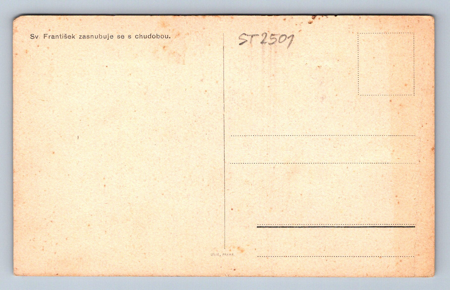 Pohlednice SV. FRANTIŠEK ZASNUBUJE SE S CHUDOBOU (ST2501)
