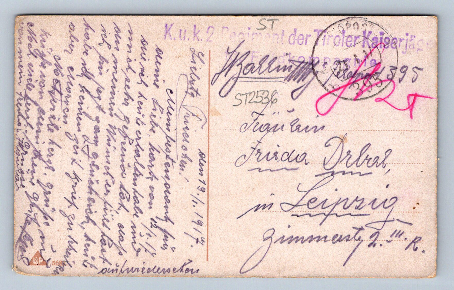 Pohlednice GLÜCKLICH MER EIN LIEBCHEN HAT (ST2536)