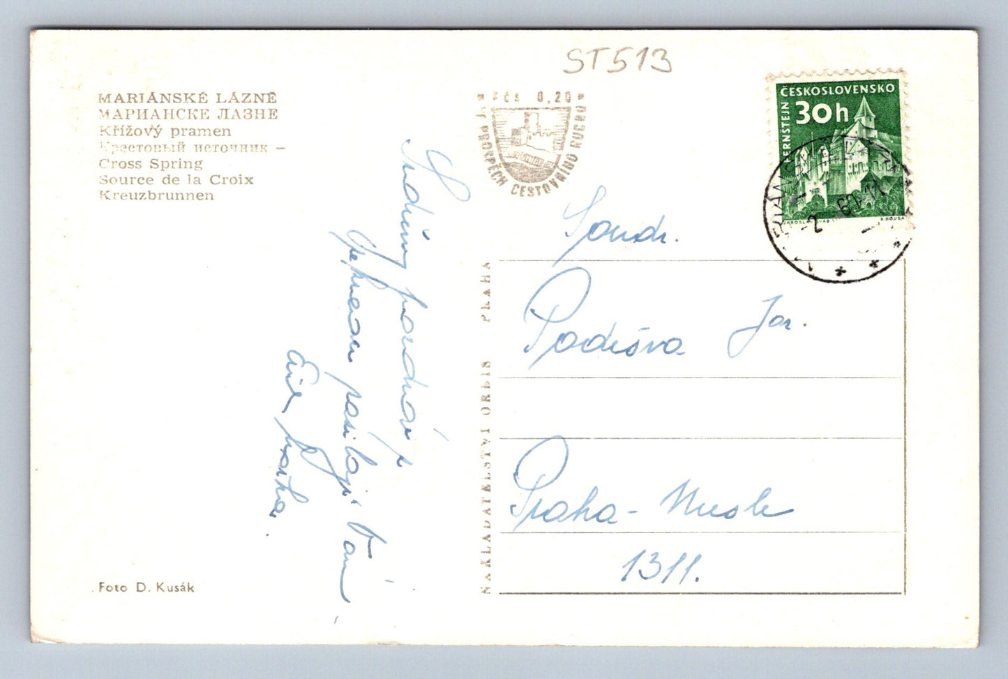 Pohlednice MARIÁNSKÉ LÁZNĚ - KŘÍŽOVÝ PRAMEN (ST513)