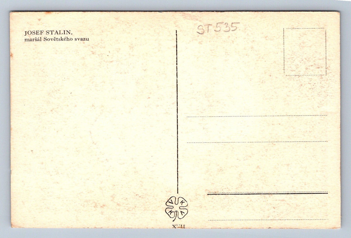 Pohlednice JOSEF STALIN - MARŠÁL SOVĚTSKÉHO SVAZU (ST535)