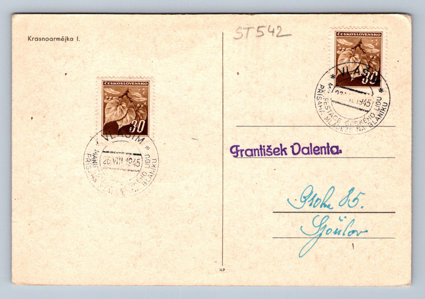 Pohlednice KRÁSNOARMĚJKA I. (ST542)
