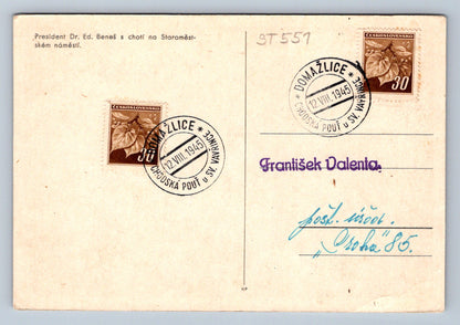 Pohlednice PRESIDENT DR. ED. BENEŠ  NA STAROMĚSTSKÉM NÁMĚSTÍ (ST551)