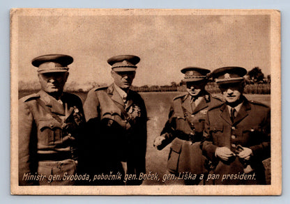 Pohlednice GEN. SVOBODA, POBOČNÍK GEN. BOČEK, GEN. LIŠKA (ST566)