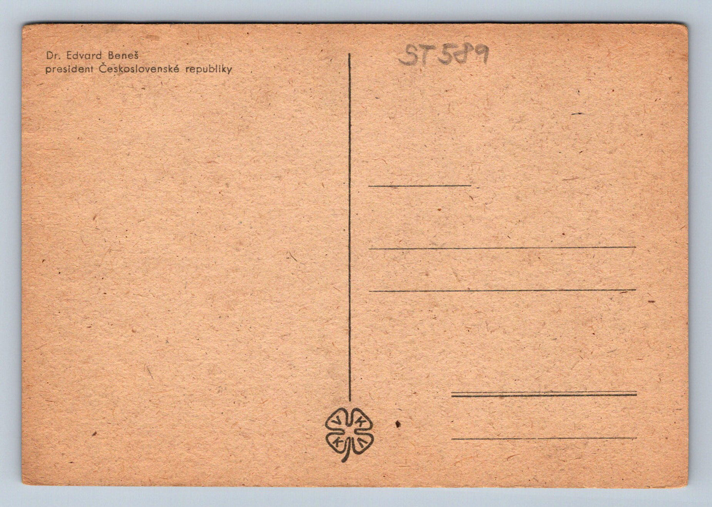 Pohlednice DR. EDVARD BENEŠ - PRESIDENT  (ST589)