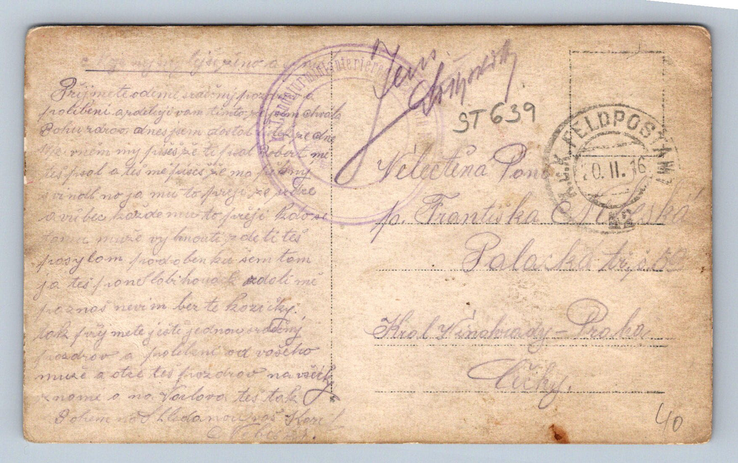 Pohlednice VOJÍNI 1916 (ST639)