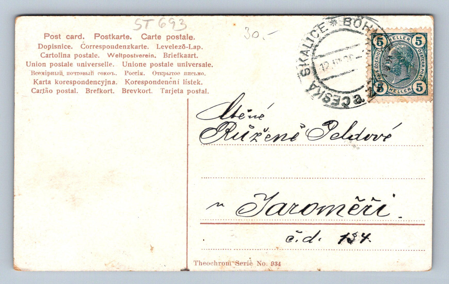 Pohlednice MUŽ A ŽENA (ST693)