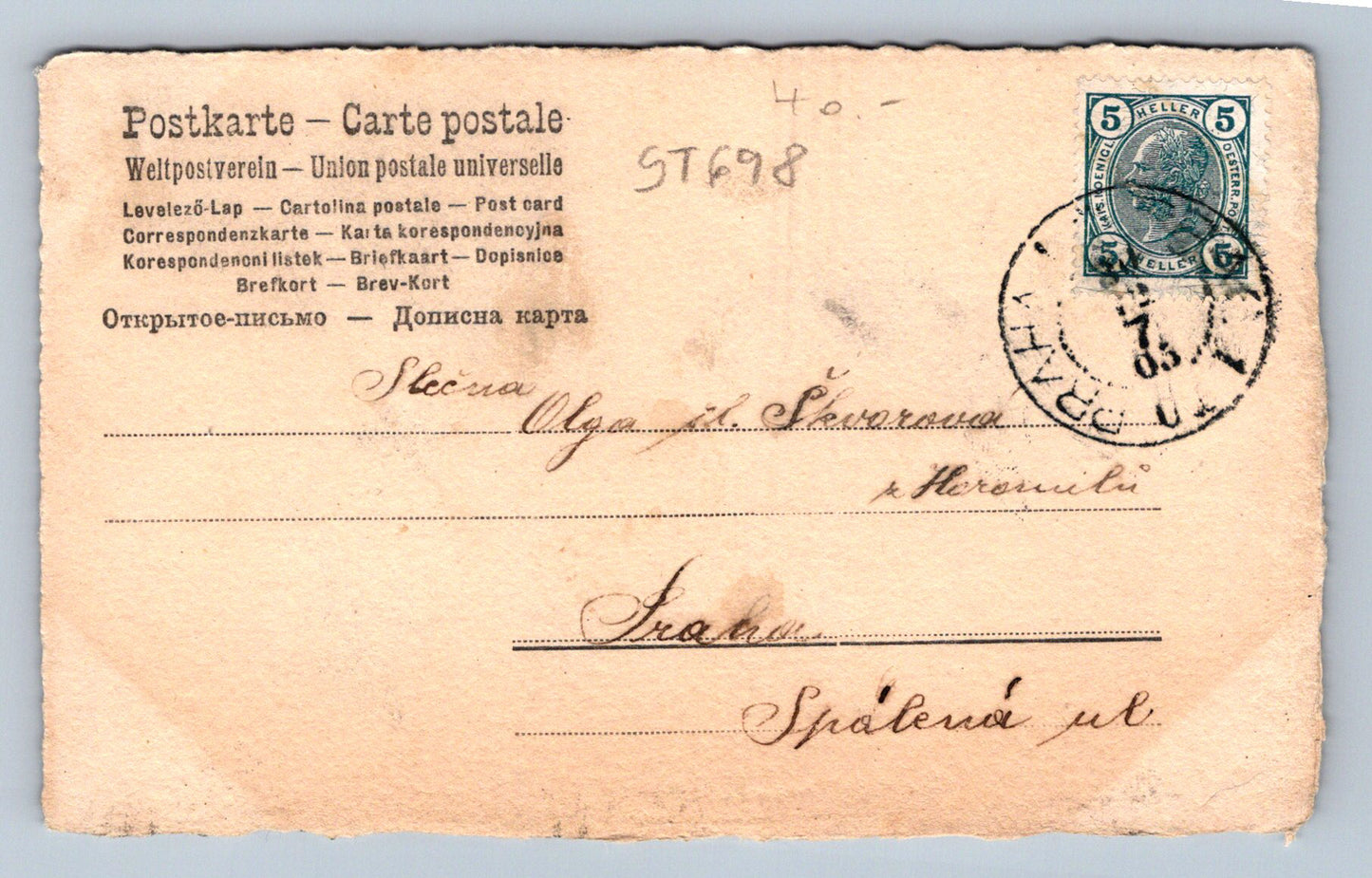 Pohlednice ŠŤASTNÝ NOVÝ ROK PRASÁTKO PRASE (ST698)