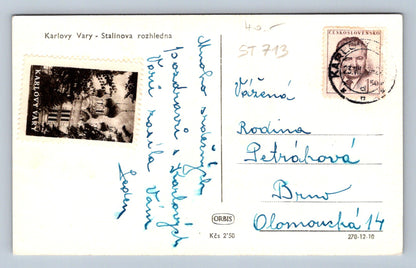Pohlednice KARLOVY VARY - STALINOVA ROZHLEDNA (ST713)