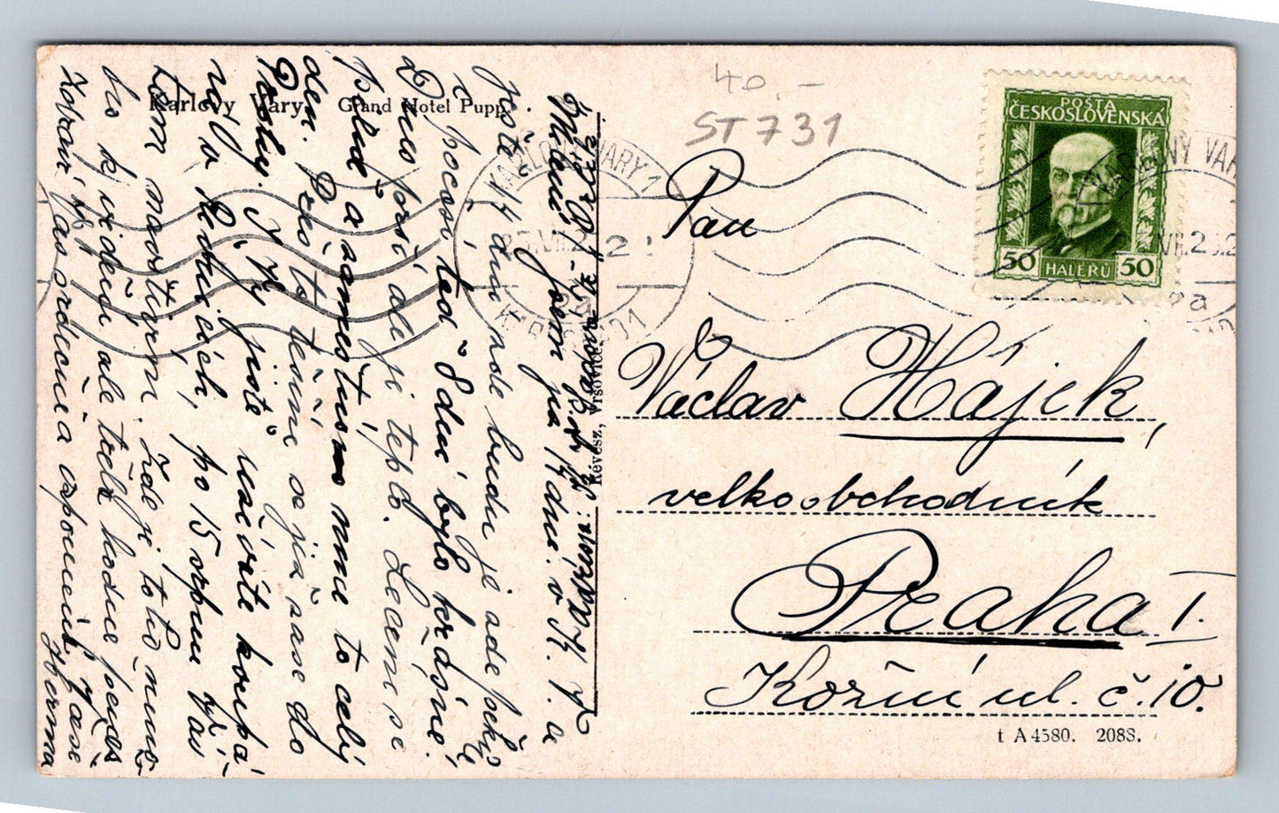 Pohlednice KARLOVY VARY - GRAND HOTEL PUPP (ST731)