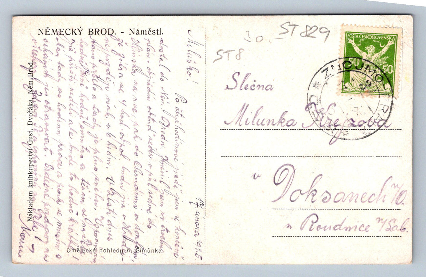 Pohlednice NĚMECKÝ BROD - NÁMĚSTÍ (ST829)