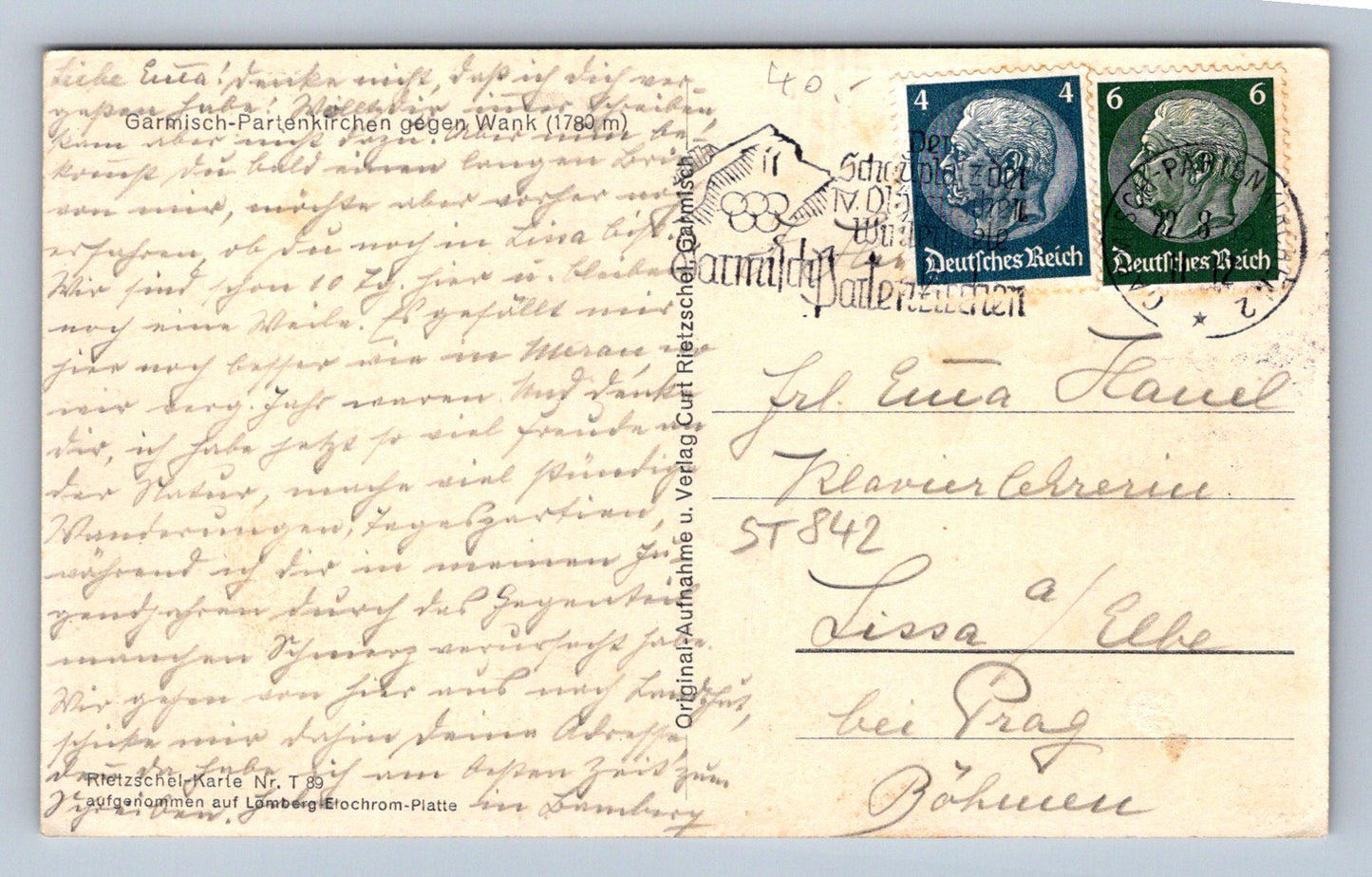 Pohlednice GARMISCH - PARTENKIRCHEN GEGEN WANK 1780 M (ST842)