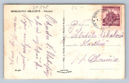 Pohlednice MNICHOVO HRADIŠTĚ - NÁMĚSTÍ - HOTEL U HROZNU (ST848)