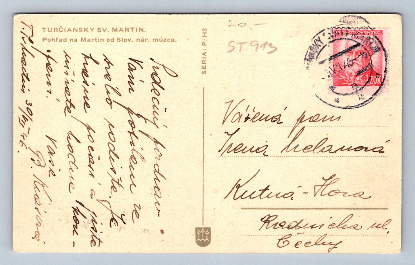 Pohlednice TURČIANSKY SV. MARTIN - POHLED NA MARTINA  (ST913)