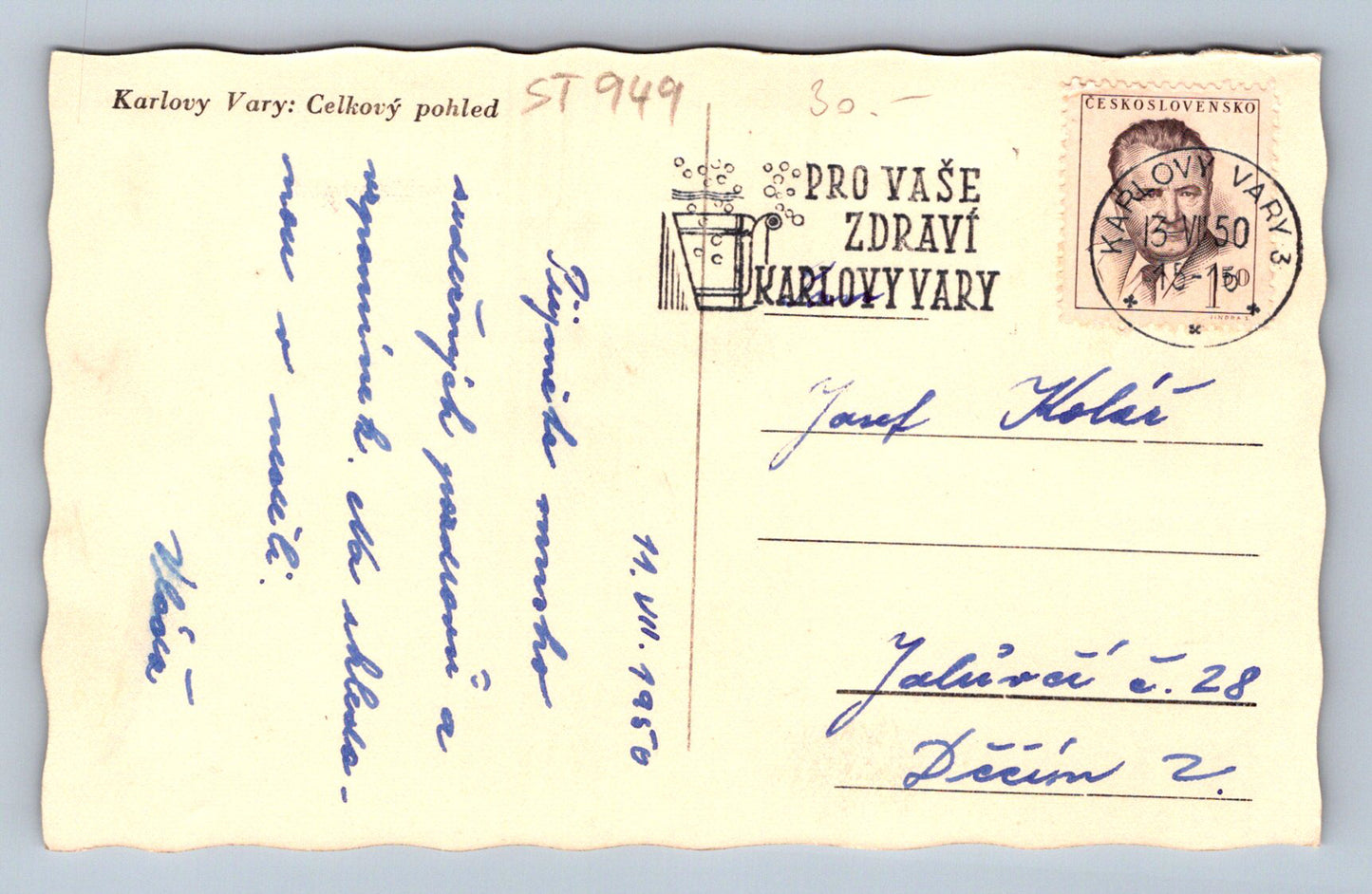Pohlednice KARLOVY VARY - CELKOVÝ POHLED (ST949)
