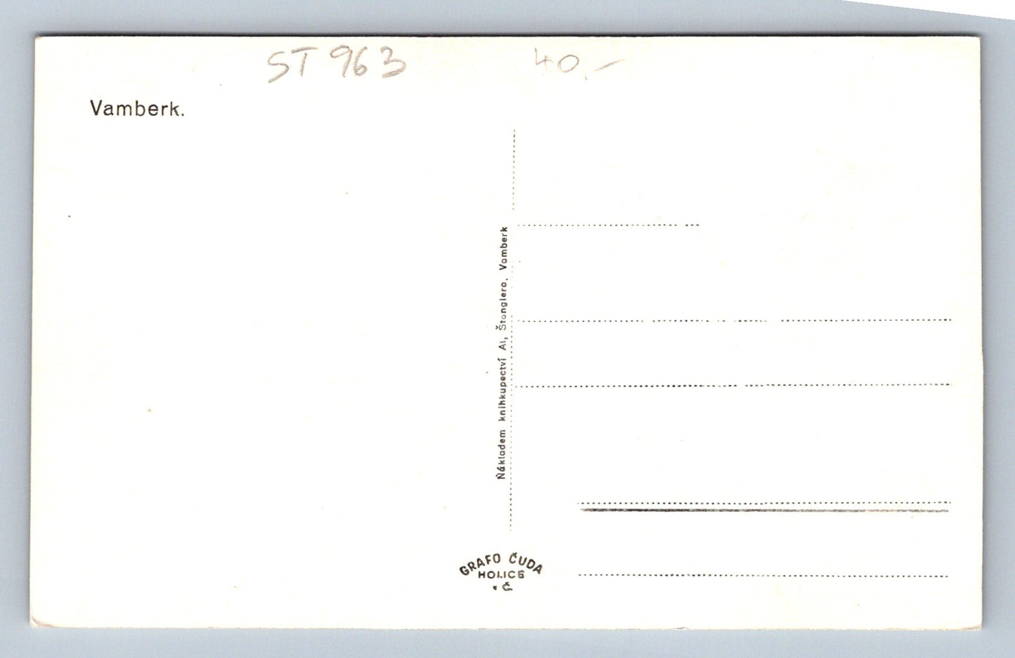 Pohlednice VAMBERK (ST963)
