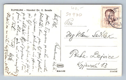 Pohlednice RUMBURK - NÁMĚSTÍ DR. E. BENEŠE (ST970)