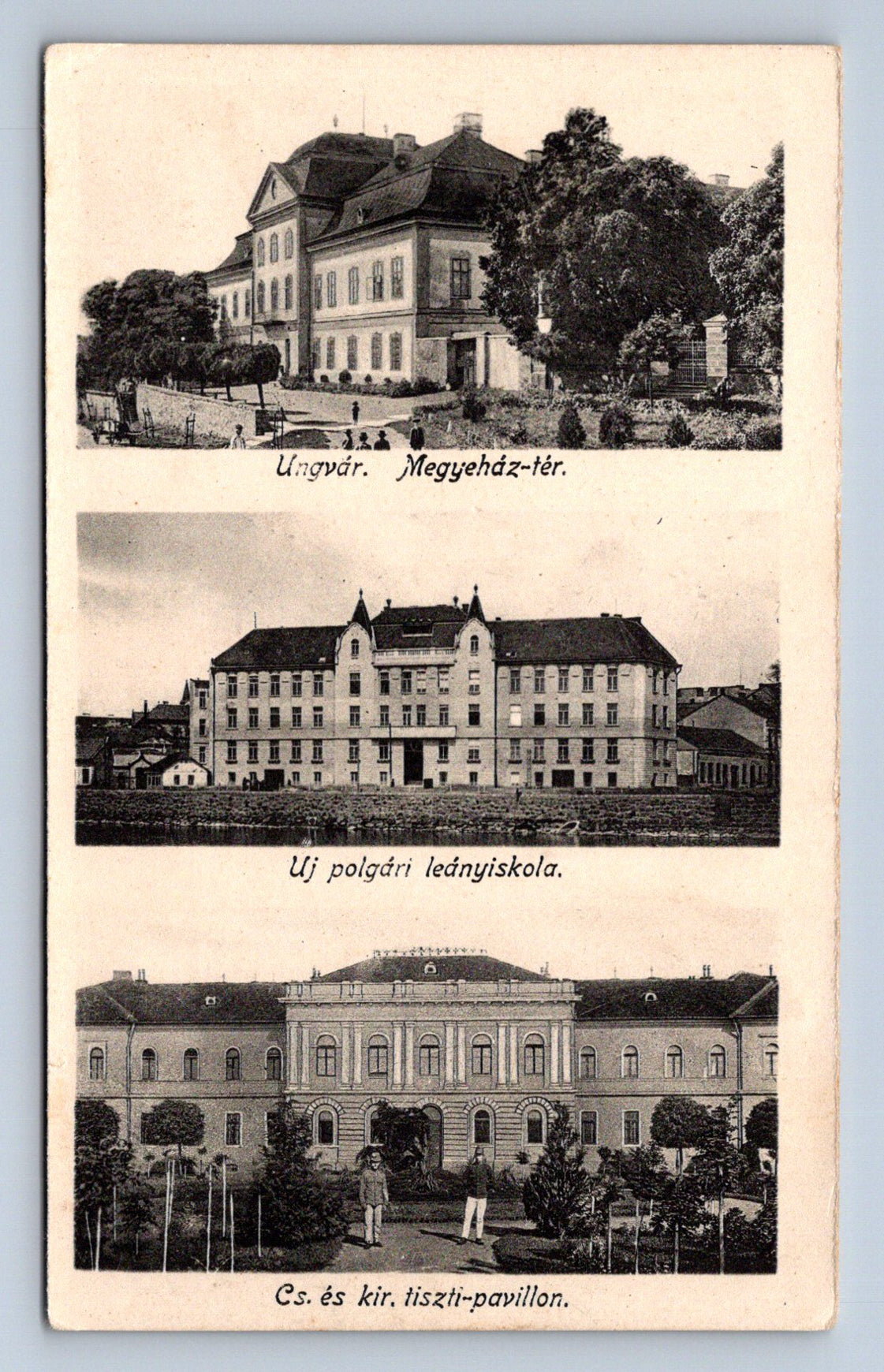 Pohlednice UNGVÁR, UJ POLÁRI, CS,ÉS KIR TISZTI - KOLÁŽ (ST2980)