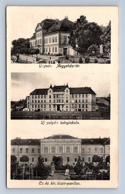 Pohlednice UNGVÁR, UJ POLÁRI, CS,ÉS KIR TISZTI - KOLÁŽ (ST2980)