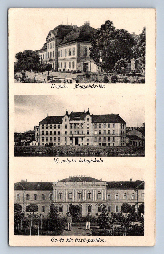 Pohlednice UNGVÁR, UJ POLÁRI, CS,ÉS KIR TISZTI - KOLÁŽ (ST2980)
