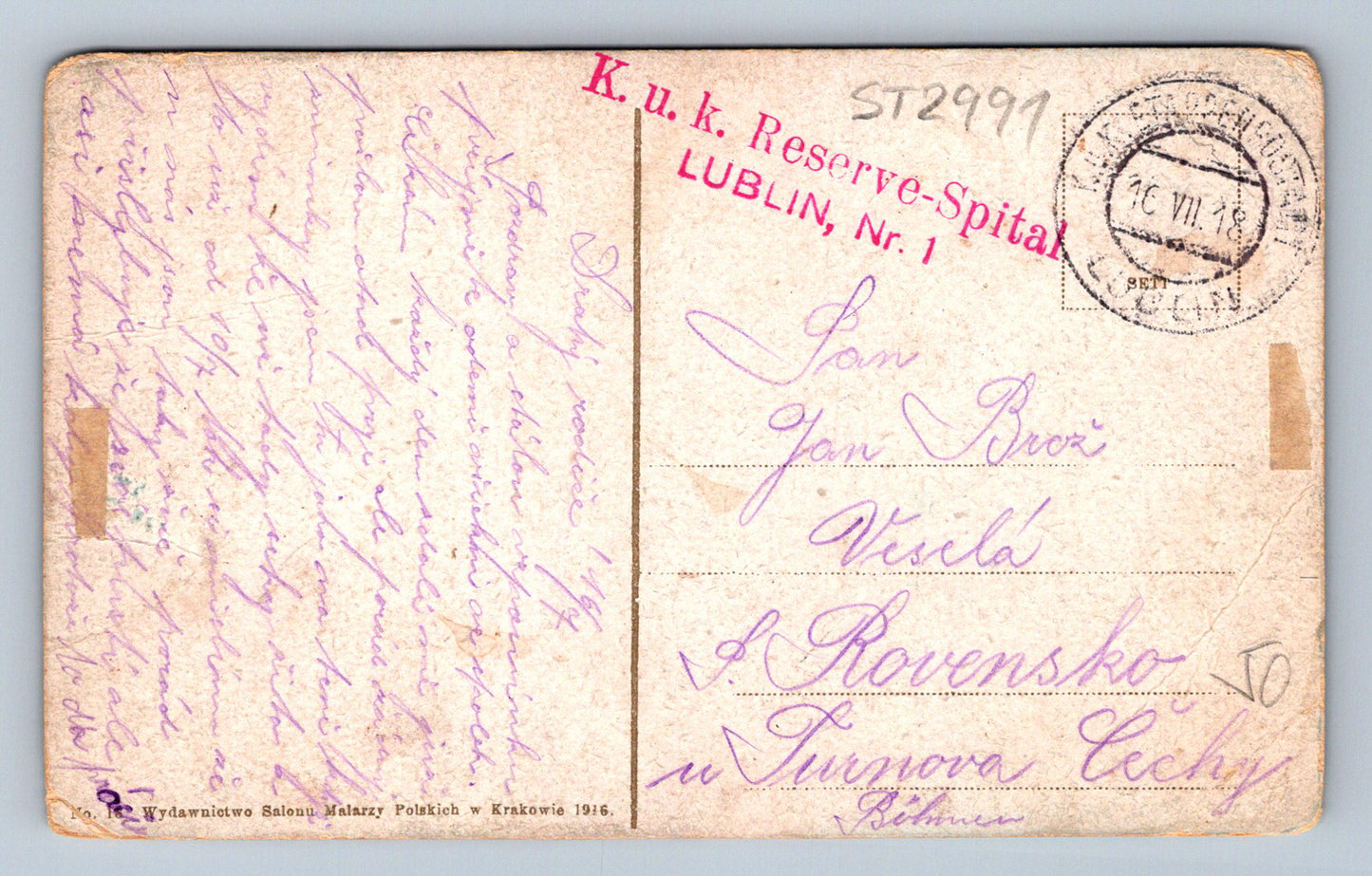 Pohlednice LUBIN UL. ZAMOJSKA - MEST. k.u.k. feldpost (ST2991)