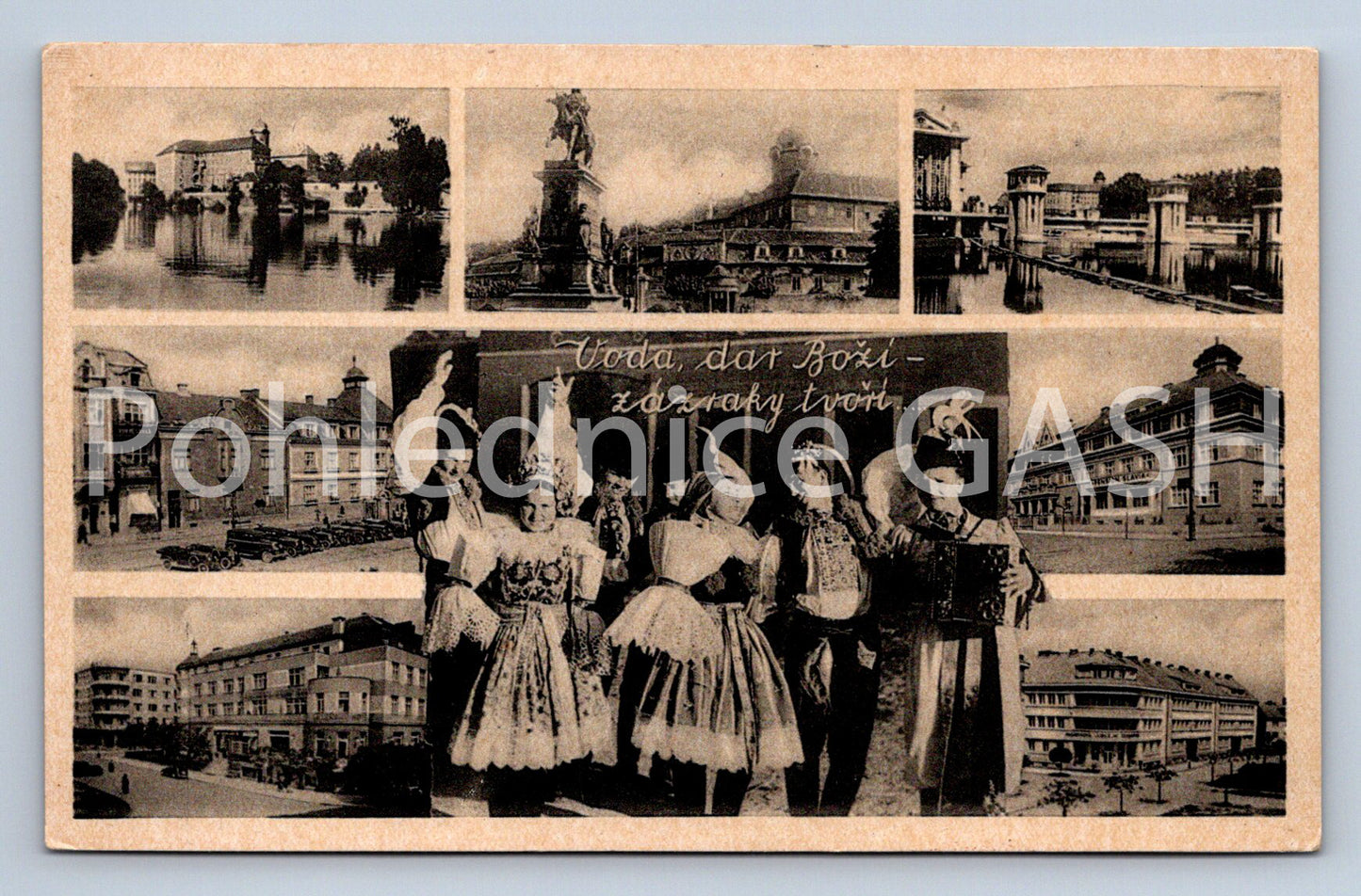 Postcard LÁZNĚ PODEBRADY - COLLAGE (ST4995)